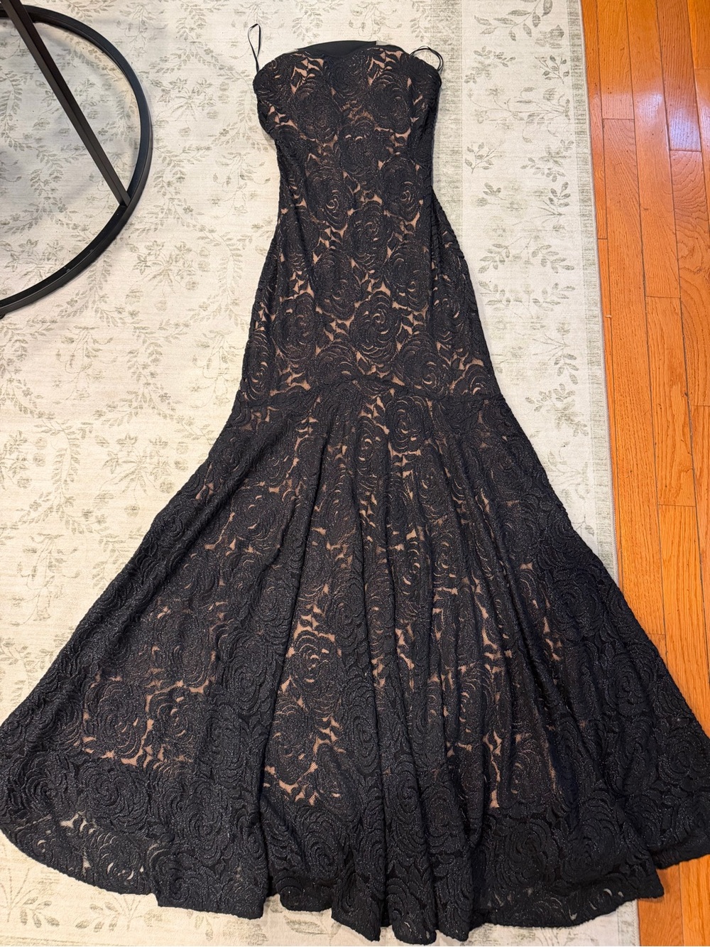 Cache Black Lace Strapless Maxi Dress - Picture 2 of 5